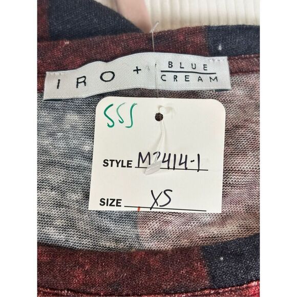 IRO ALESSIO TEE in BUFFALO CHECK in Red & Black NWT Size Small - Picture 7 of 9